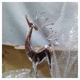 TENWATERLOO 17 & 18IN, (2) PLATED METAL HOLIDAY REINDEER