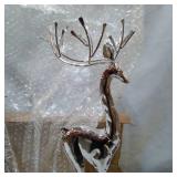 TENWATERLOO 17 & 18IN, (2) PLATED METAL HOLIDAY REINDEER