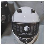 MOTORCYCLE HELMET SIZE Large, - WHITE & BLACK