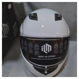 MOTORCYCLE HELMET SIZE Large, - WHITE & BLACK