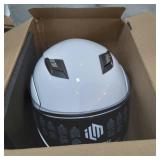 MOTORCYCLE HELMET SIZE Large, - WHITE & BLACK
