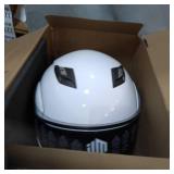 MOTORCYCLE HELMET SIZE Large, - WHITE & BLACK