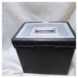 Storex Portable File Box with Lockable Lid - Black with Clear Top