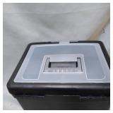 Storex Portable File Box with Lockable Lid - Black with Clear Top