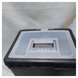 Storex Portable File Box with Lockable Lid - Black with Clear Top