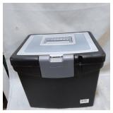 Storex Portable File Box with Lockable Lid - Black with Clear Top