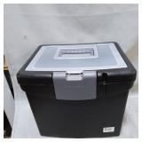 Storex Portable File Box with Lockable Lid - Black with Clear Top