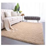 Wellber Modern Soft Shaggy Rugs Fluffy Home Decorative Carpets, 6x9 Feet,