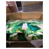 LVTXIII Indoor/Outdoor Square Tufted Wicker Seat Cushions Pack of 2, Patio Decorative Thick Chair Pads Seat Cushions Set for Patio Garden Home, 19x19x5, Swaying Palms Capri