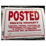Lot 6 new posted signs made of aluminum not plastic so will not deteriorate