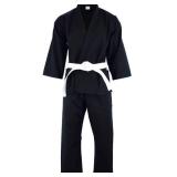 NIP KD Elite Black Student Karate Uniform 6.5 oz Size 2/160 w/Belt