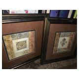 2 Decorative Matching Pictures w/ Frame Set