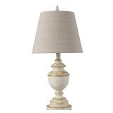 StyleCraft Marion Distressed Cream Table Lamp - Light Beige Shade