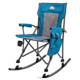 Coastrail Outdoor Folding Camping Chair with Detachable Rockers 2 in 1 Rocking Chair High Back with Foldable Cup Holder, Side Storage for Camping Hiking Heavy Duty 350 lbs Weight Capacity