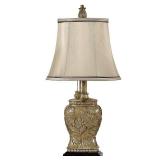 StyleCraft Champagne Ware Mini Accent Table Lamp - Beige Fabric Shade