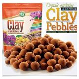Organic Expanded Clay Pebbles LECA Grow Media for Indoor Plants, Orchids, NFT DWC Hydroponics, Cactus, Succulents, Aquaponics, Aeroponics Garden Soil Additive Conditioner Amendment Ceramsite Aggregate