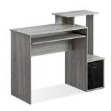 Furinno Econ Multipurpose Home Office Computer Writing Desk with Bin, French Oak Grey