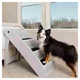 PetSafe CozyUp Folding Pet Steps - Pet Stairs for Indoor/Outdoor at Home or Travel - Dog Steps for High Beds - Dog Stairs with Siderails, Non-Slip Pads - Durable, Support up to 150 lbs - Large