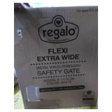 Regalo Open Area Baby Gate in White, up to 76" with Walk Through Door