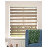 ShadesU Blinds for Window Dual Layer Roller Zebra Sheer Shades & Blinds Light Filtering Window Treatments Privacy Light Control for Day and Night (Maxium Height 72inch) (Brown Color) (Width 61inch)