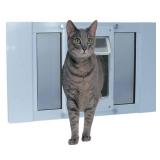 Ideal Pet Products Aluminum Sash ChubbyKat Flap Pet Door Medium White 1.25" x 33" x 15.06"
