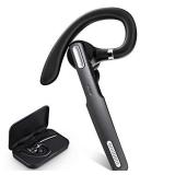 ICOMTOFIT Bluetooth Headset, Wireless Bluetooth Earpiece V5.0 Hands-Free Earphones with Built-in Mic for Driving/Business/Office, Compatible with iPhone and Android (Gray)