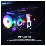 DEEPCOOL Castle 360EX, Addressable RGB AIO Liquid CPU Cooler, Anti-Leak Technology Inside, Cable Controller and 5V ADD RGB 3-Pin Motherboard Control, TR4/AM4 Supported