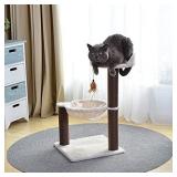 Catry Cat Tree with Feather Toy - Cozy Design of Cat Hammock Allure Kitten to Lounge in, Cats Love to Lazily Recline While Playing with Feather Toy and Scratching Post, (Innovative Arrival)