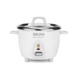 Aroma Housewares Select Stainless Rice Cooker & Warmer with Uncoated Inner Pot, 6-Cup(cooked) / 1.2Qt, ARC-753SG, White