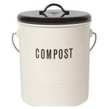Now Designs Vintage Compost Bin, Ivory