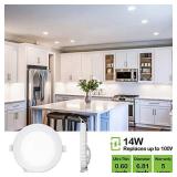 hykolity 12 Pack 6 Inch LED Recessed Lighting W/ Junction Box, CRI90, 14W=100W, 1100lm, 5000K Daylight White, Dimmable Ultra-Thin LED Downlight, Canless LED Recessed Ceiling Light