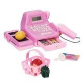 Play Circle by Battat â Pink Cha-Ching Cash Register Set with Sounds â Calculator, Scanner, Play Money, and Plastic Coins â Learn & Play Shopping Toys for Kids Ages 3 and Up (26 Pieces)