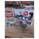 Melissa & Doug Fresh Mart Grocery Store Play Food and Role Play Companion Set