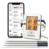 ThermoPro TP25 500ft Wireless Bluetooth Meat Thermometer with 4 Temperature Probes Smart Digital Cooking BBQ Thermometer for Grilling Oven Food Smoker Thermometer, Rechargeable