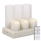 Rechargeable Flameless Candles Tea Light Flameless Candles Tea Light Candle with Remote Control LED Flickering Timer Votive Electric Night Lamps Valentine