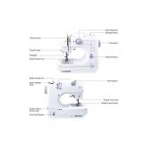 Actume Portable Sewing Machine Multi-Functional Electric Household Mending Machine with Pedals, Adjustable Small Lightweight Sewing Tool Kit for Beginner Household Home DIY (12 Stitches, 2 Speeds)