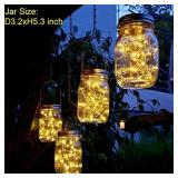 Solar Mason Jar Hanging Lights, 8 Pack 30 LEDs(Jar & Hangers Included) String Fairy Lights Glass Solar Laterns Table Lights,Great Outdoor Lamp DÃ©cor for Patio Garden Yard Deck Floor and Lawn