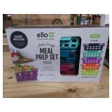 Ello Duraglass Glass Food Storage Meal Prep Containers - Glass Food Storage Meal Prep Bowls with Silicone Sleeve and Airtight Lids, 10 Piece 5 Pack, Fruit Salad, 3.4 Cups