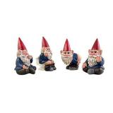Four Naughty Gnomes Set of 4 Home Decor Statues 4 Inch
