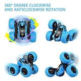 Remote Control car,2.4GHz Electric Race Stunt Car,Double Sided 360Â° Rolling Rotating Rotation, LED Headlights RC 4WD High Speed Off Road for 3 4 5 6 7 8-12 Year Old Boy Toys (Blue)