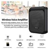 SHIDU Mini Voice Amplifier Portable Bluetooth Speaker with UHF Wireless Microphone Headset 10W 1800mAh PA system Supports MP3 Format Audio for Teachers, Coaches, Training, Tour Guide.