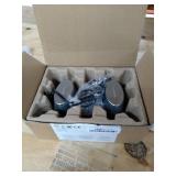 Amazon Basics USB Plug-n-Play Computer Speakers for PC or Laptop - 1 Pair (2 Speakers), Silver with Blue LED Light