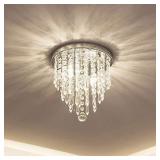 lifeholder Mini Chandelier, Crystal Chandelier Lighting, 2 Lights, Flush Mount Ceiling Light, H10.4