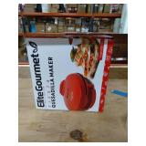 Elite Gourmet EQD-118 Non-Stick Electric, Mexican Taco Tuesday Quesadilla Maker, Easy-Slice 6-Wedge, Grilled Cheese (Red)