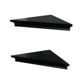 AHDECOR Black Corner Wall Shelves, Wall Mounted Floating Corner Shelf for Home Decor, 2-Pack