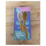 OCCObaby 3-Piece Wooden Baby Hair Brush and Comb Set for Newborns and Toddlers | Natural Soft Goat Bristles for Cradle Cap | Wood Bristles Baby Brush for Massage | Perfect for Baby Registry