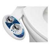 LUXE Bidet Neo 185 (Elite) Non-Electric Bidet Toilet Attachment w/ Self-cleaning Dual Nozzle and Easy Water Pressure Adjustment for Sanitary and Feminine Wash (Blue and White) 13.5 x 7 x 3 inches