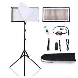 FOSITAN FL2850 Bi-Color LED Video Light Portable Rollable Flexible LED Light Panel Mat on Fabric 3200K-6000K 7200LM with Stand, Remote for Traveling Filmmakers Videographers Photography Shooting