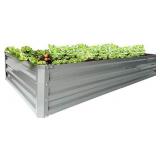 zizin Galvanized Raised Garden Beds Metal Elevated Planter Box Steel Large Vegetable Flower Bed Kit (6 ft x 3 ft x 1 ft)