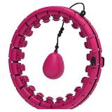 Hula Hoop for Adults Weight Loss, Circle Weighted Hula Hoops 2 in 1 Abdomen Fitness Hula Hoops, 24 Detachable Knots Hula Hoops with Automatic Rotation and a 360-degree Massage